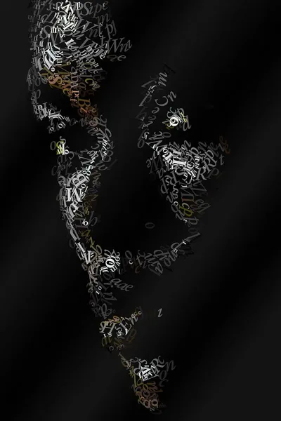 CHriZ fine art - Portraits 040 (Portraits Collection, 2026) - Mixed media - hand-applied letters on aluminium panels, 100 × 150 × 5 cm