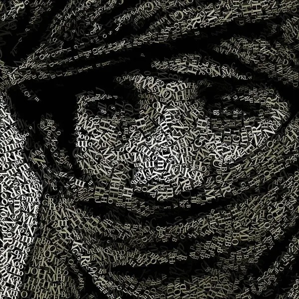 CHriZ fine art - Tuareg (Wandering Memories Collection, 2026) - Mixed media - hand-applied letters on aluminium panels, 150 × 150 × 5 cm
