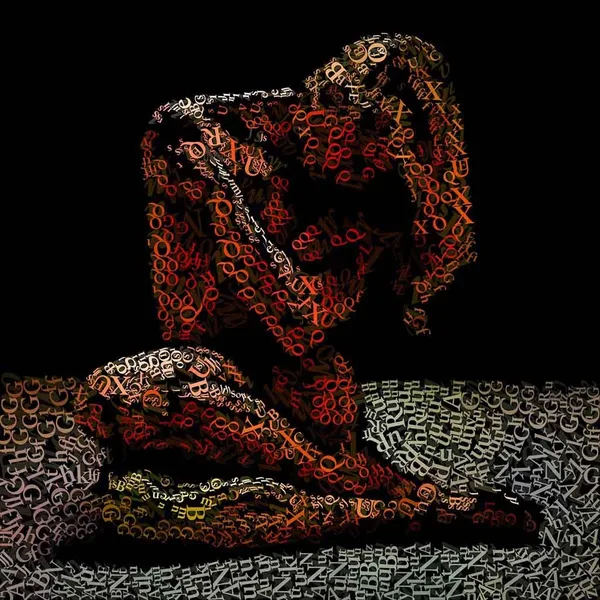 CHriZ fine art - Words 016 (Words | Anatomies Collection, 2026) - Mixed media - hand-applied letters on aluminium panels, 150 × 150 × 5 cm