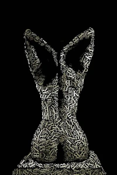 CHriZ fine art - Words 020 (Words | Anatomies Collection, 2026) - Mixed media - hand-applied letters on aluminium panels, 150 × 150 × 5 cm