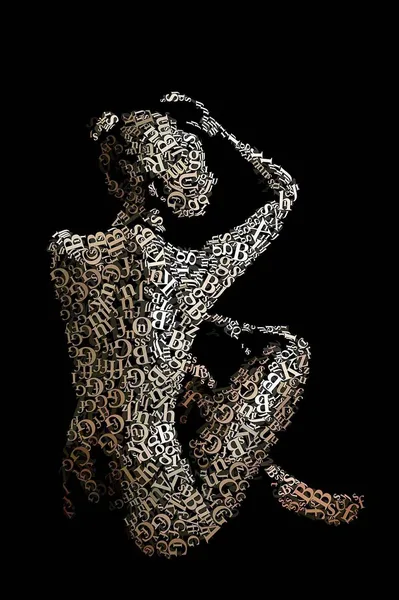 CHriZ fine art - Words 024 (Words | Anatomies Collection, 2026) - Mixed media - hand-applied letters on aluminium panels, 150 × 150 × 5 cm
