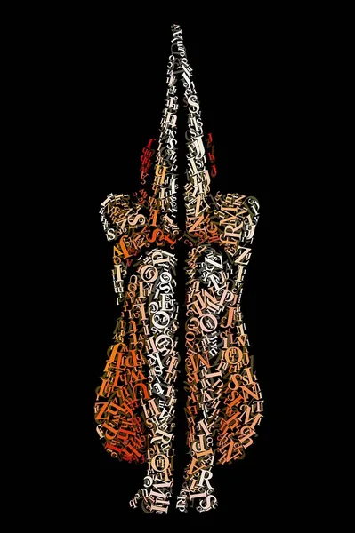 CHriZ fine art - Words 077 (Words | Anatomies Collection, 2026) - Mixed media - hand-applied letters on aluminium panels, 150 × 150 × 5 cm