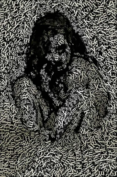 CHriZ fine art - Words 011 (Words | Invisible Codes Collection, 2026) - Mixed media - hand-applied letters on aluminium panels, 150 × 150 × 5 cm