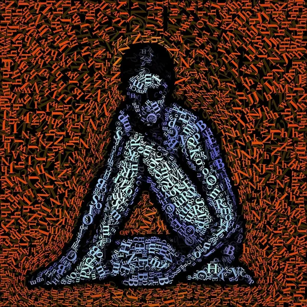 CHriZ fine art - Words 078 (Words | Invisible Codes Collection, 2026) - Mixed media - hand-applied letters on aluminium panels, 150 × 150 × 5 cm