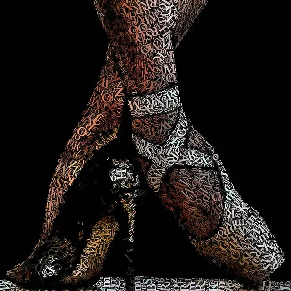 CHriZ fine art - Driven (WORDS Silences Collection, 2025) - Mixed media - hand-applied letters on aluminium panels, 150 × 150 × 5 cm