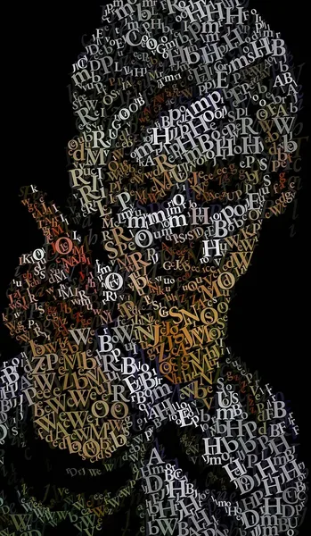CHriZ fine art - The words within – Words 086 (WORDS Silences Collection, 2025) - Mixed media - hand-applied letters on aluminium panels, 70 × 120 × 5 cm